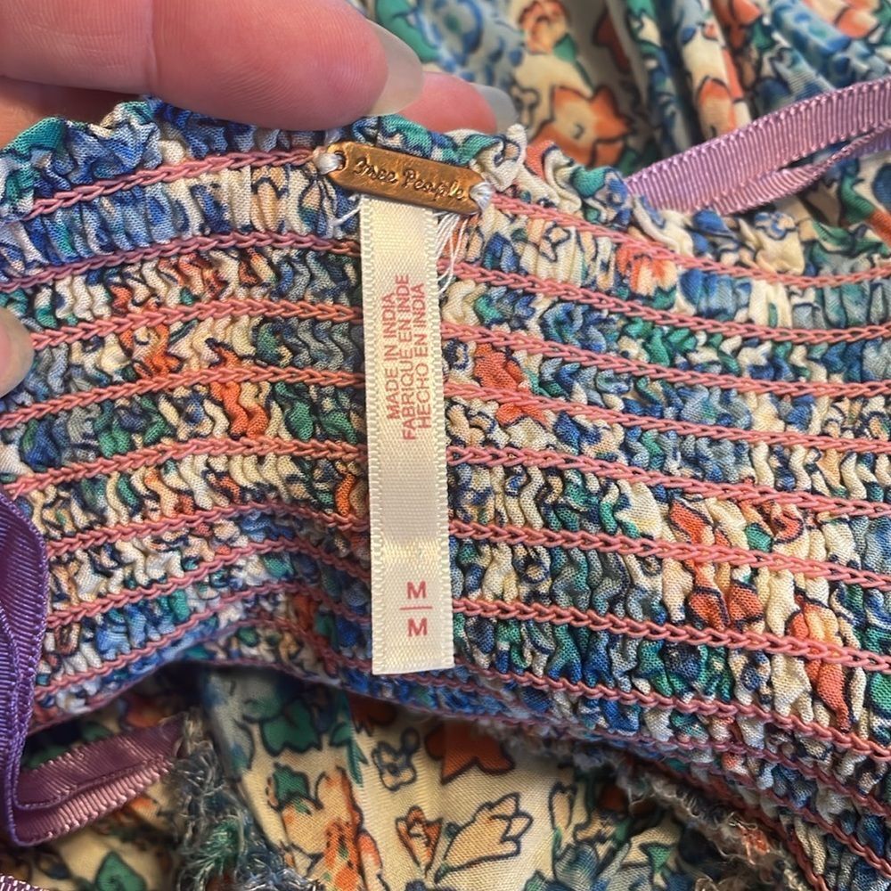 Free People Molly Jo Midi Dress Blue Floral - Picture 5 of 10